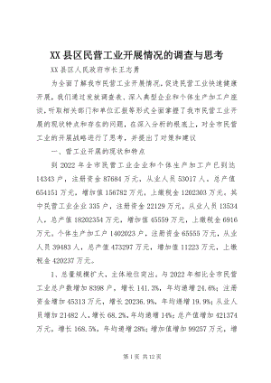 2023年XX县区民营工业发展情况的调查与思考新编.docx