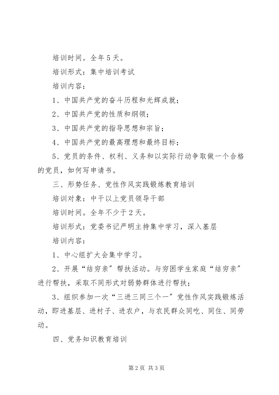 2023年学校年度党员培训工作计划.docx_第2页