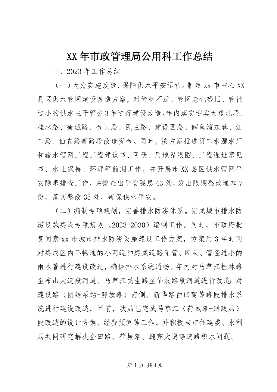 2023年市政管理局公用科工作总结.docx_第1页