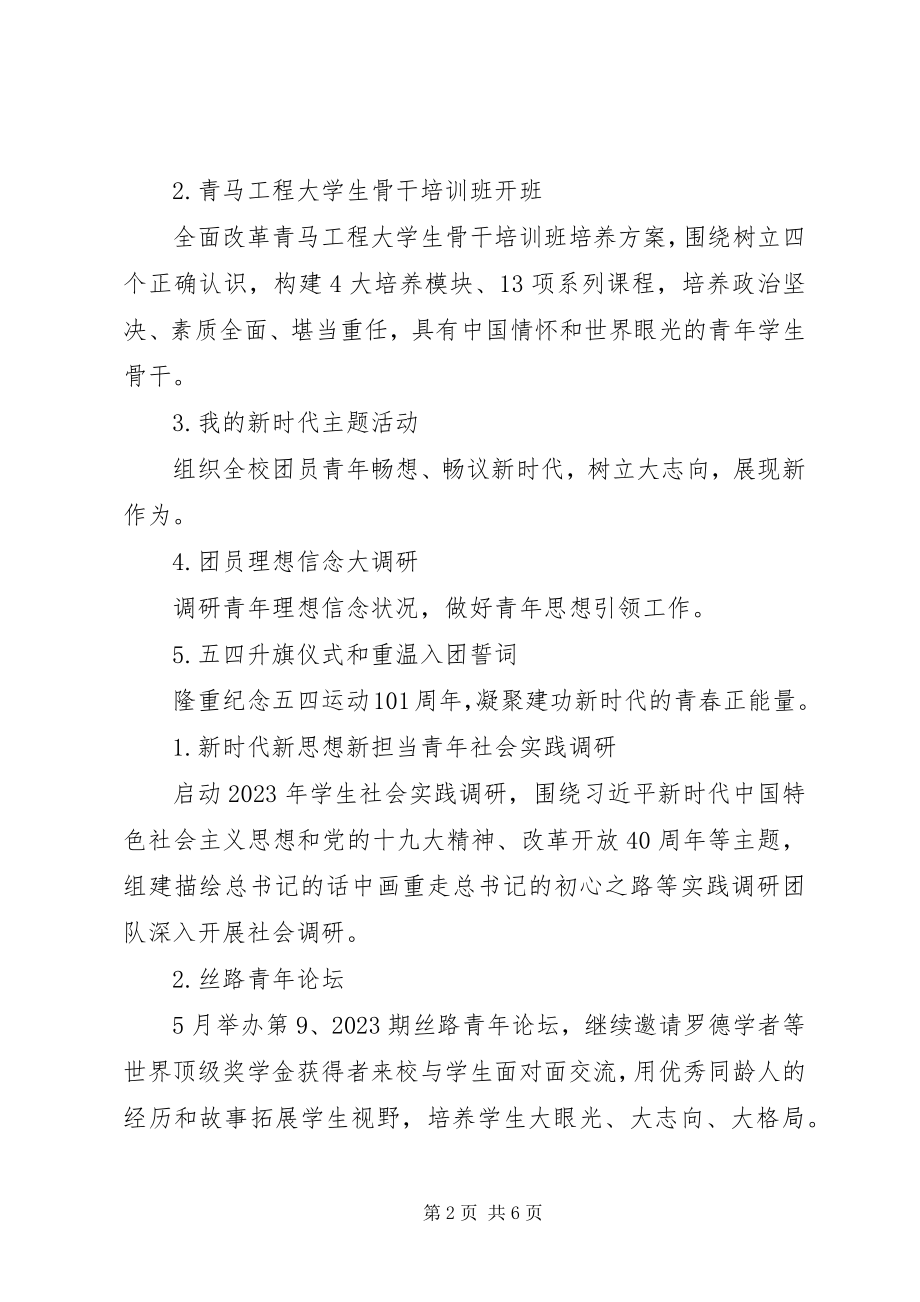 2023年弘扬五四精神争当时代先锋方案.docx_第2页