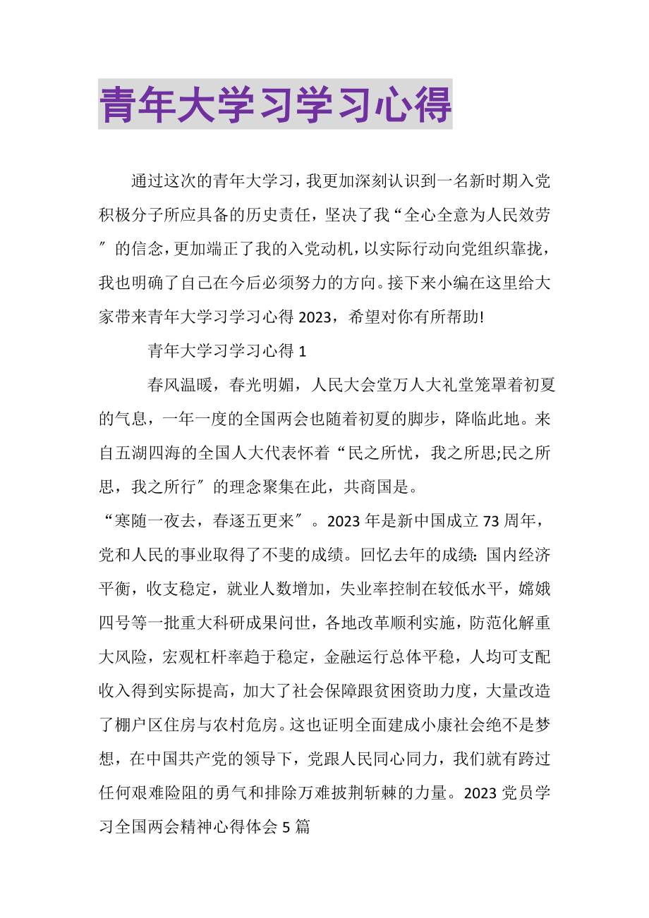 2023年青年大学习学习心得.doc_第1页