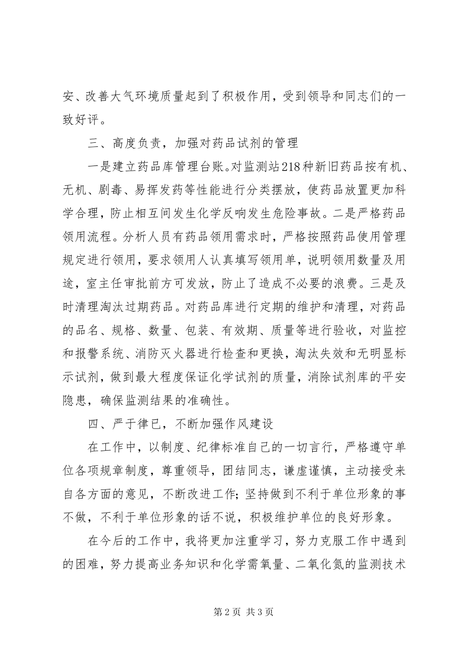 2023年环境监测站个人业务的工作总结.docx_第2页