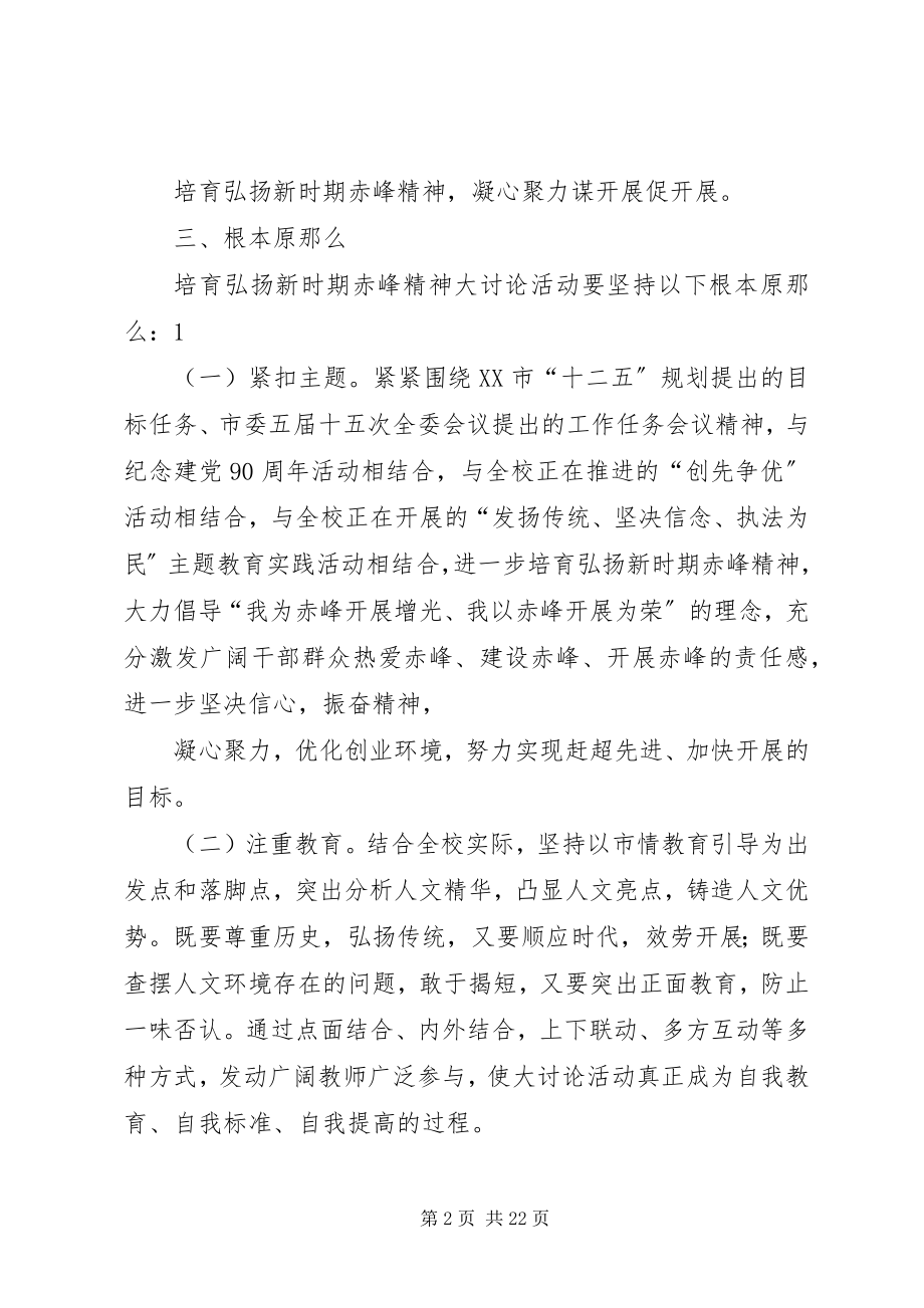 2023年开展培育弘扬新时期赤峰精神大学习大讨论活动实施方案.docx_第2页