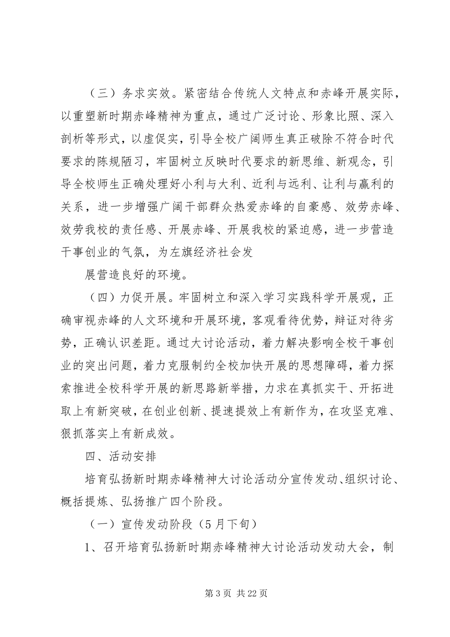 2023年开展培育弘扬新时期赤峰精神大学习大讨论活动实施方案.docx_第3页