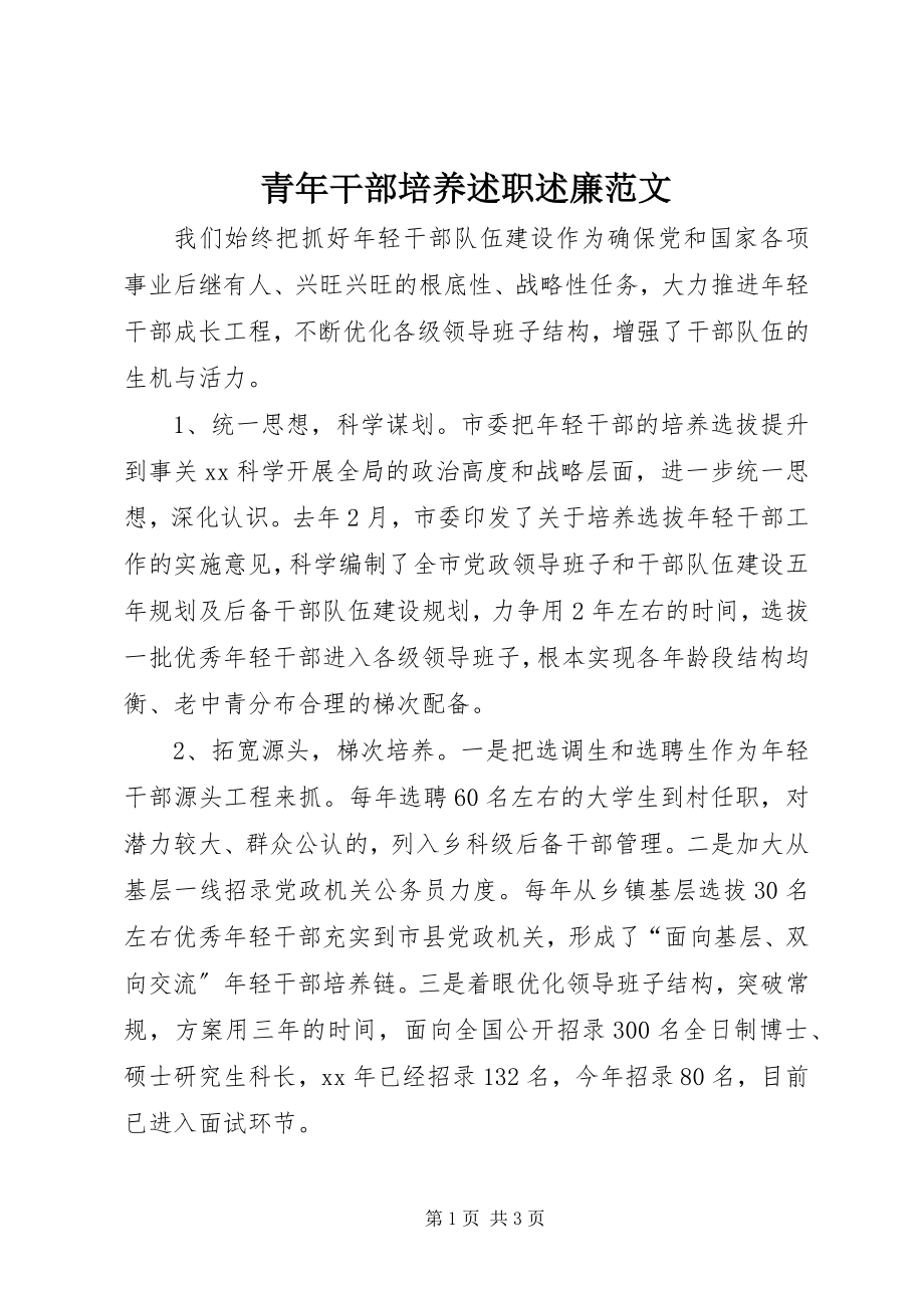 2023年青年干部培养述职述廉2.docx_第1页