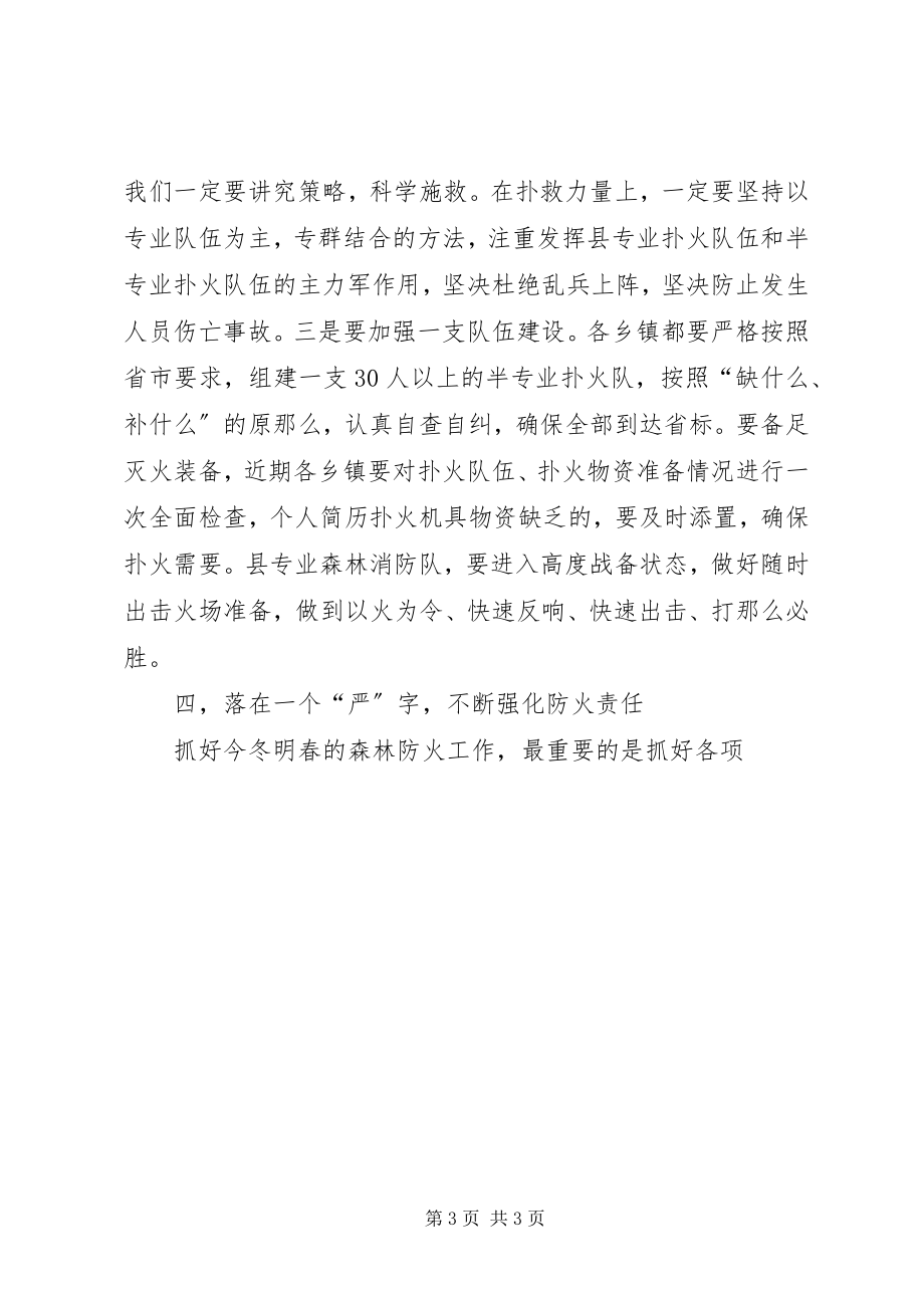 2023年全县森林防火工作会议上致辞稿两篇.docx_第3页