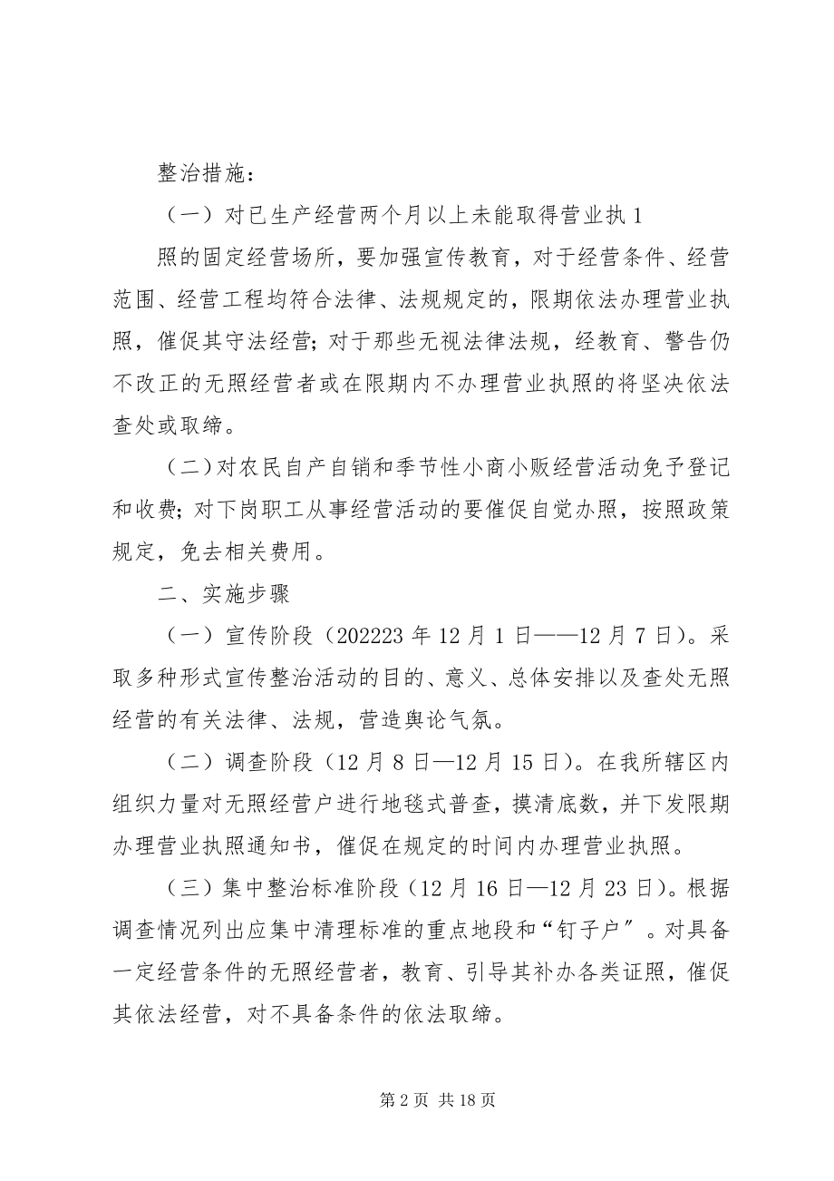 2023年无照经营专项整治行动的实施方案.docx_第2页