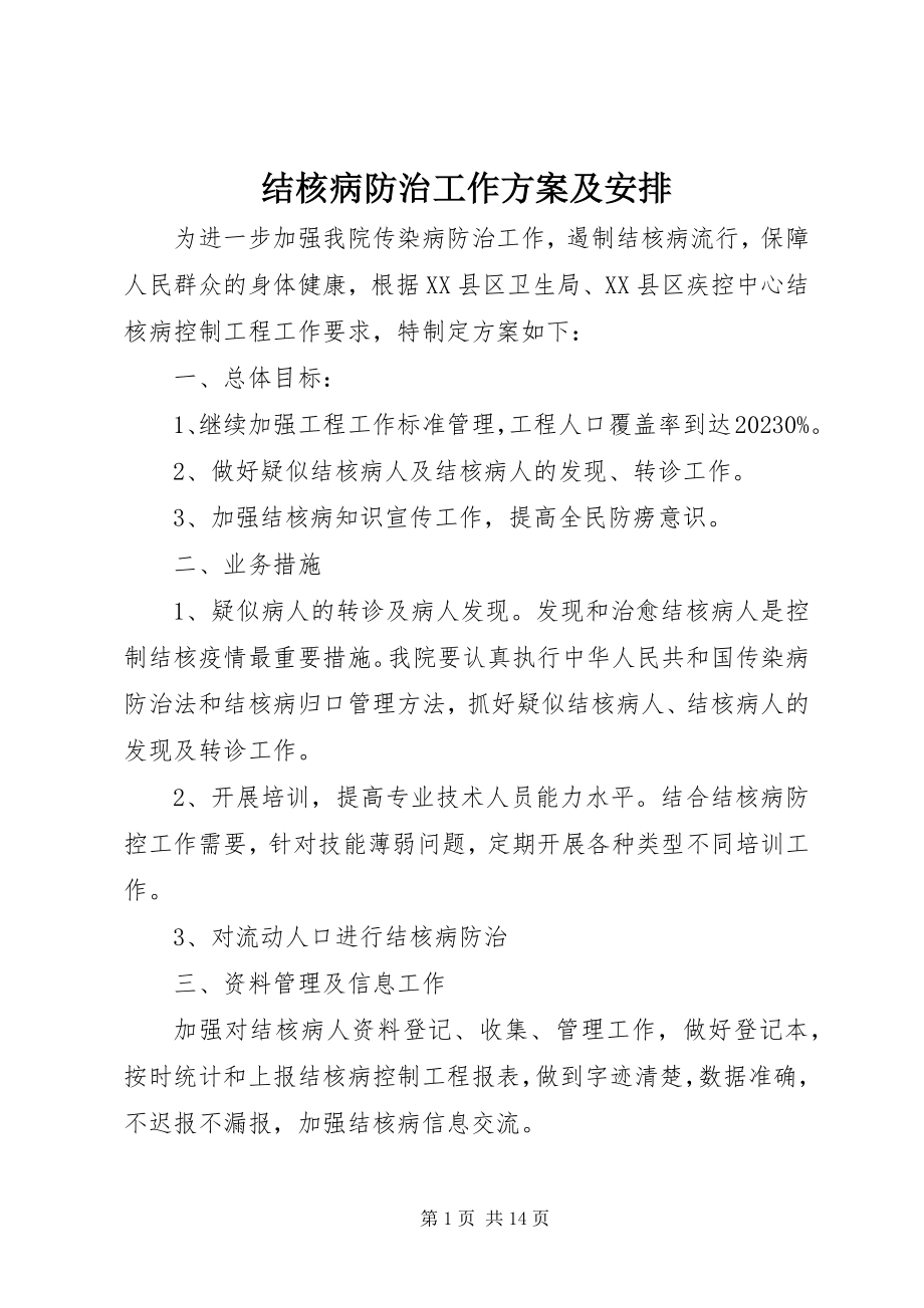 2023年结核病防治工作计划及安排.docx_第1页