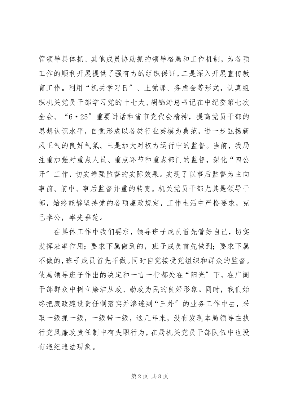 2023年市外经贸局落实党风廉政建设责任制工作总结.docx_第2页