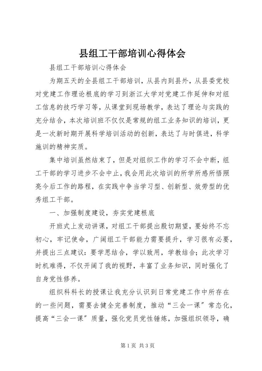 2023年县组工干部培训心得体会.docx_第1页