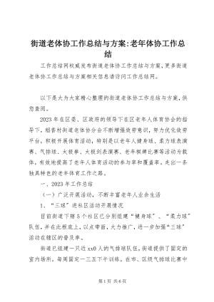 2023年街道老体协工作总结与计划老体协工作总结.docx