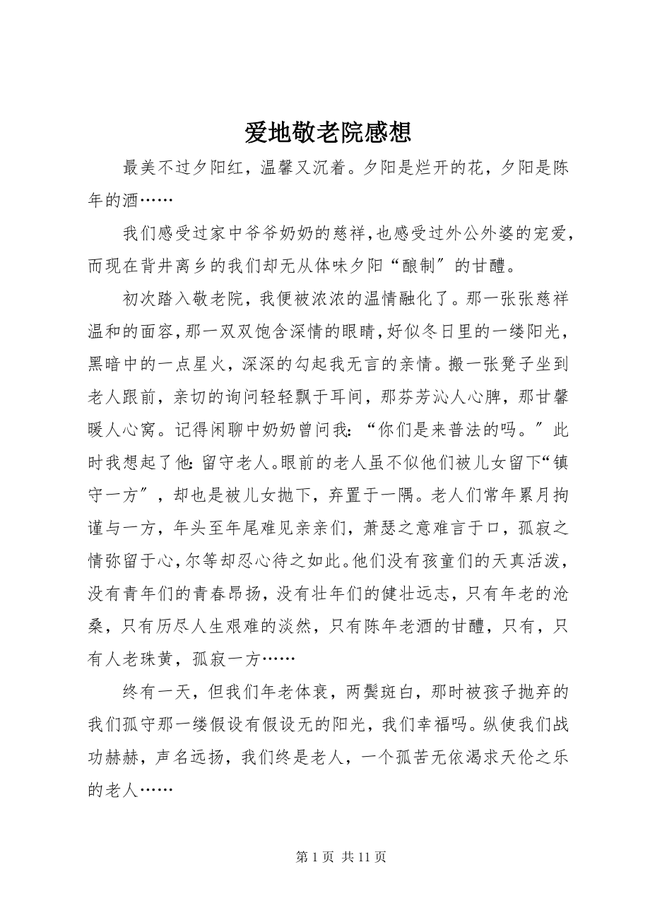 2023年爱地敬老院感想新编.docx_第1页