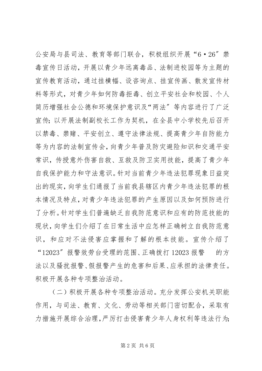 2023年县公安局预防青少年违法犯罪工作总结.docx_第2页