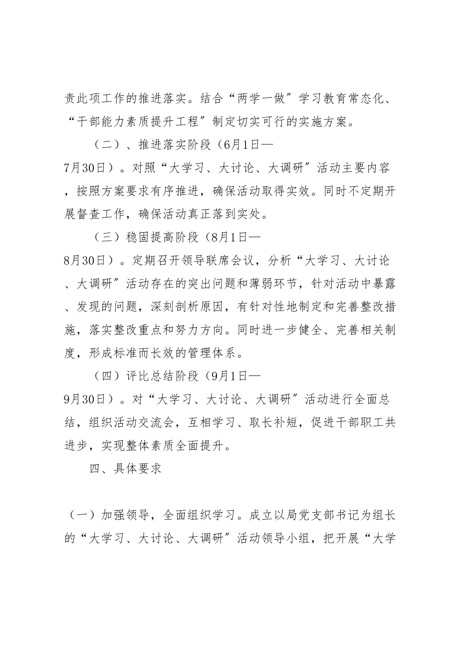 2023年大学习大讨论大调研实施方案.doc_第3页