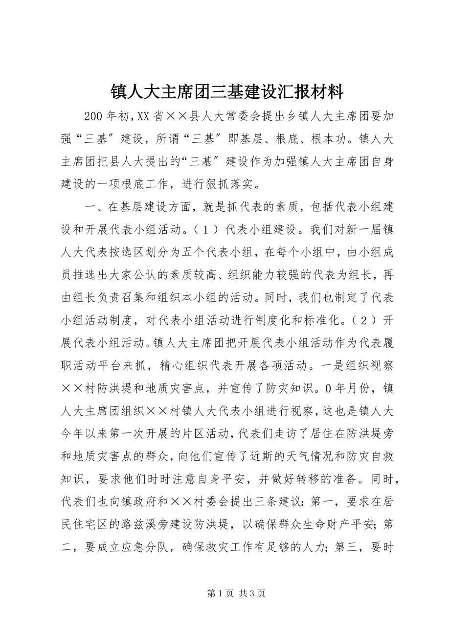 2023年镇人大主席团三基建设汇报材料.docx_第1页