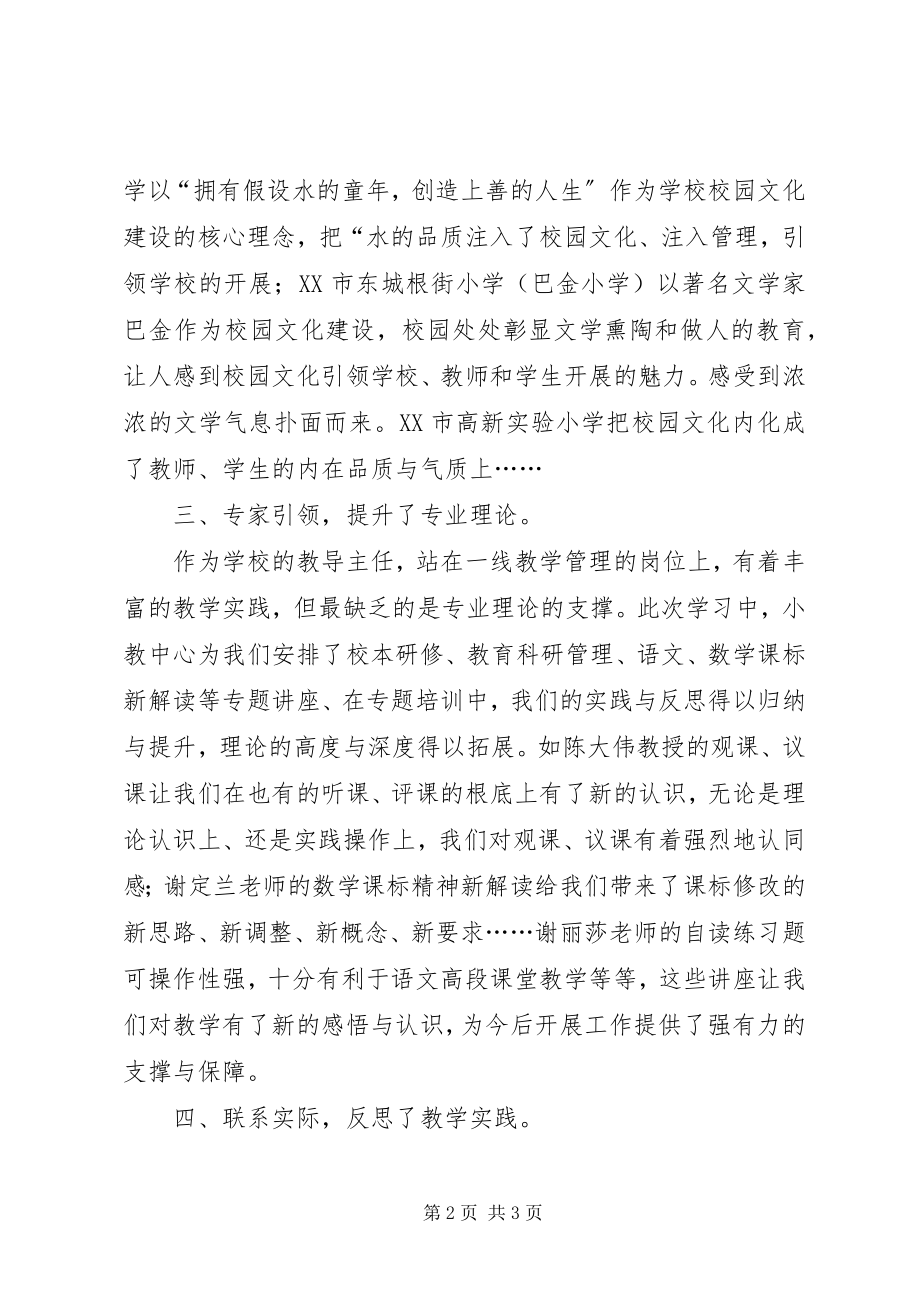 2023年参加示范小学教导主任研修班学习体会新编.docx_第2页