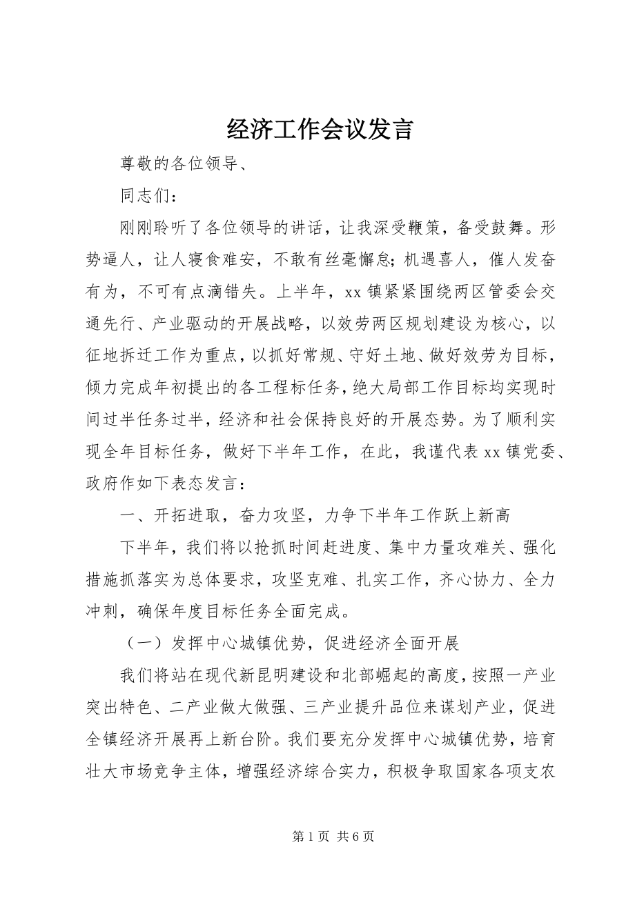 2023年经济工作会议发言.docx_第1页