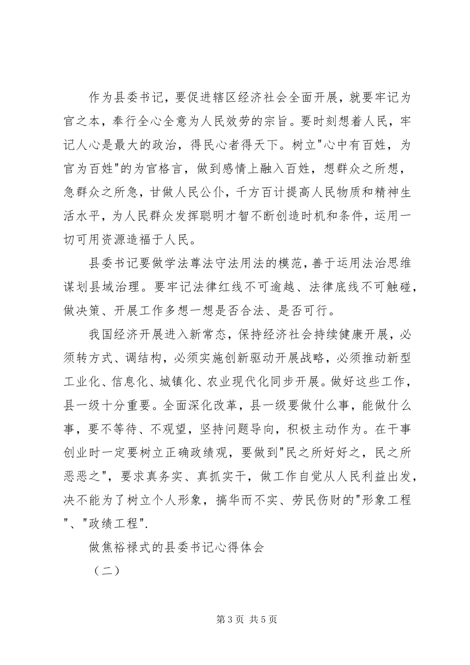 2023年做焦裕禄式的县委书记心得体会.docx_第3页