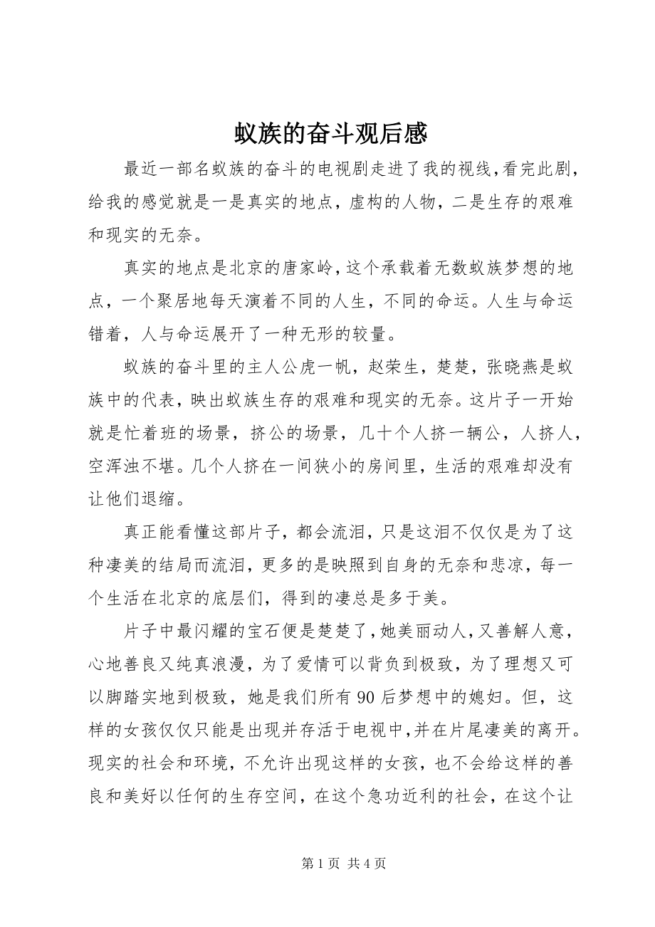 2023年《蚁族的奋斗》观后感新编.docx_第1页