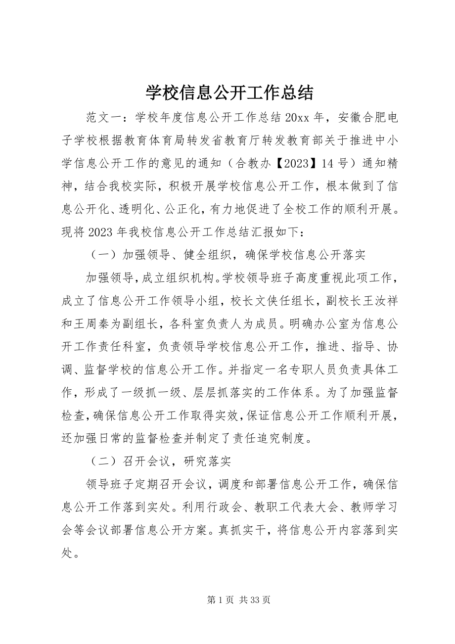 2023年学校信息公开工作总结.docx_第1页