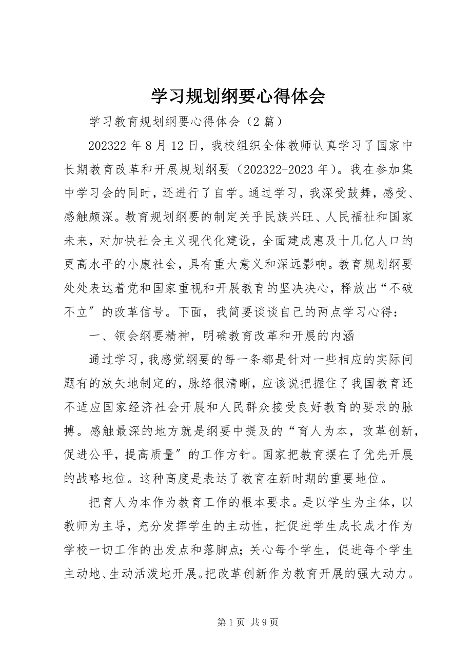 2023年学习《规划纲要》心得体会.docx_第1页