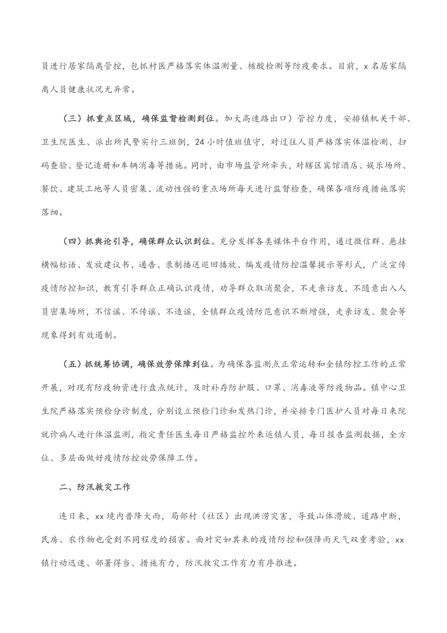 乡镇疫情防控及防汛救灾工作汇报.docx_第2页