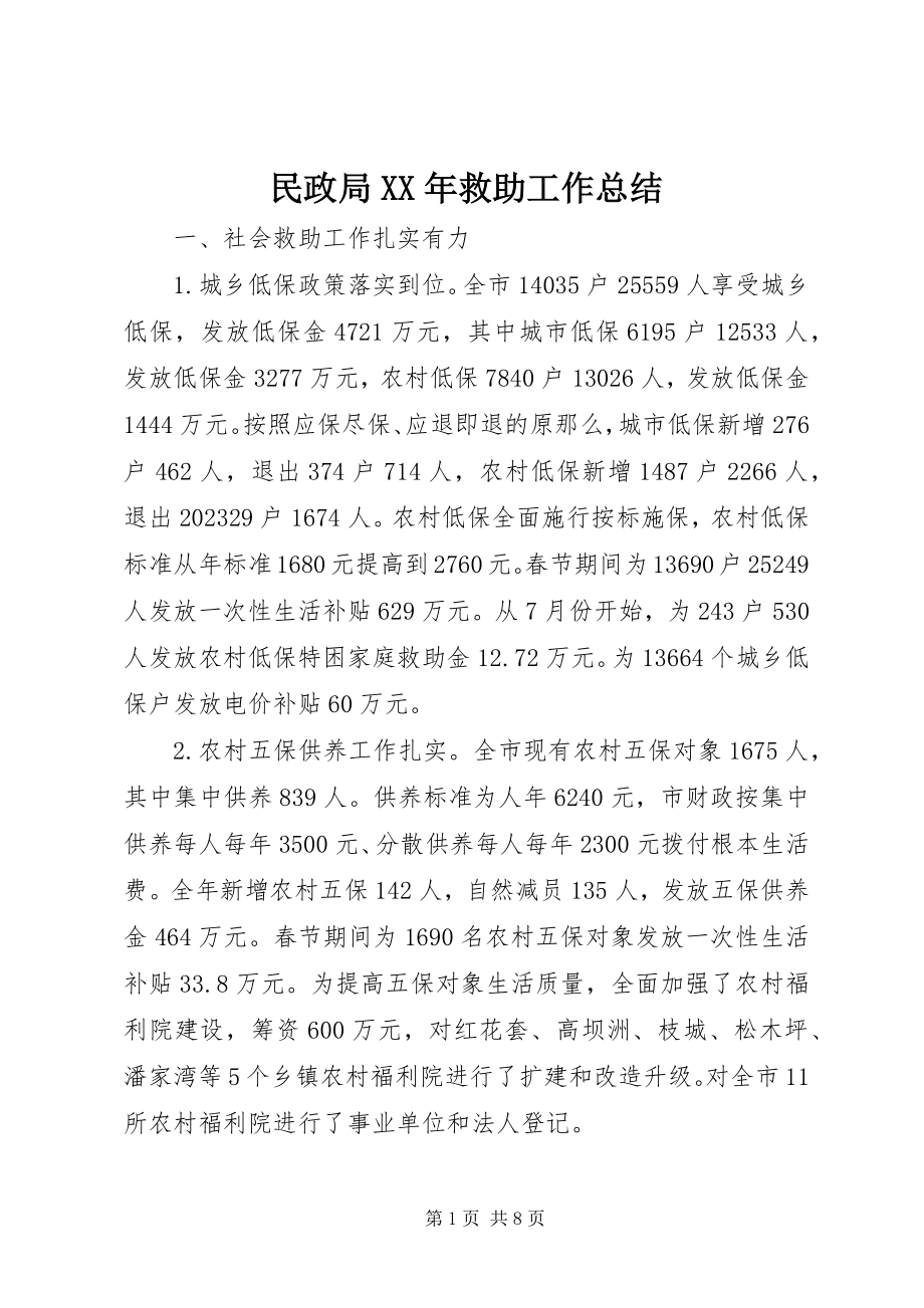 2023年民政局救助工作总结.docx_第1页