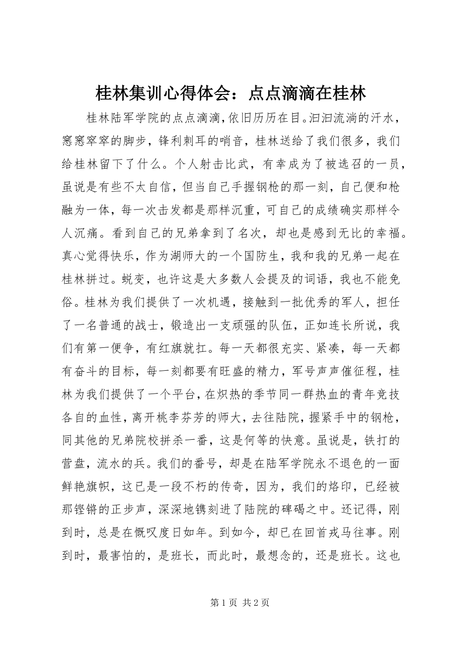 2023年桂林集训心得体会点点滴滴在桂林.docx_第1页