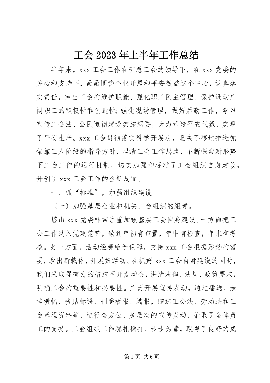 2023年工会某年上半年工作总结.docx_第1页