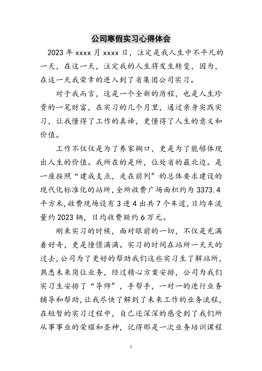 2023年公司寒假实习心得体会范文.doc_第1页