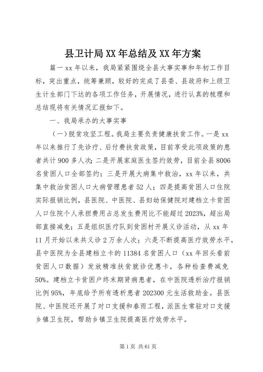 2023年县卫计局总结及计划.docx_第1页