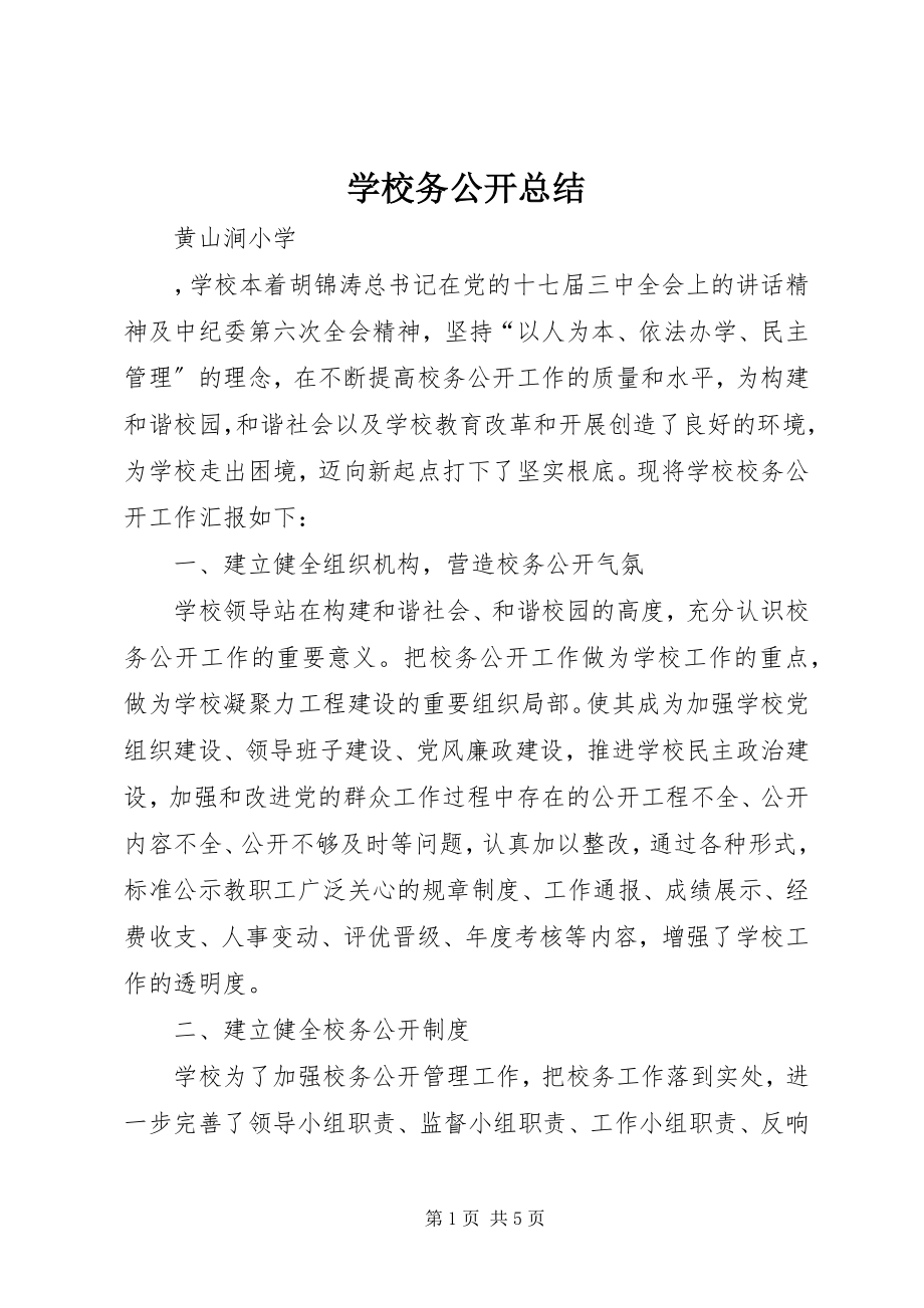 2023年学校务公开总结.docx_第1页