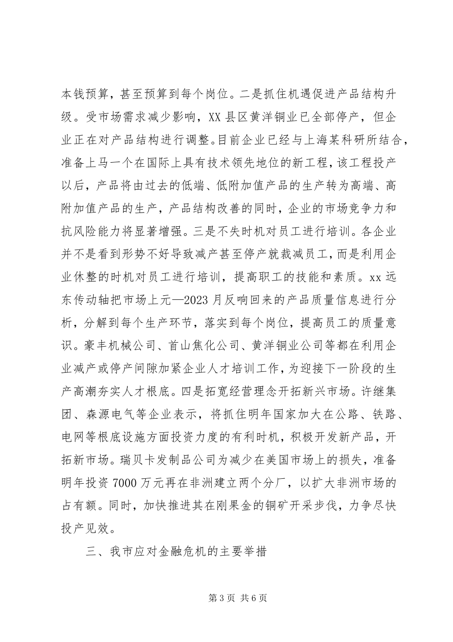 2023年金融危机对我市企业的影响及主要应对措施.docx_第3页