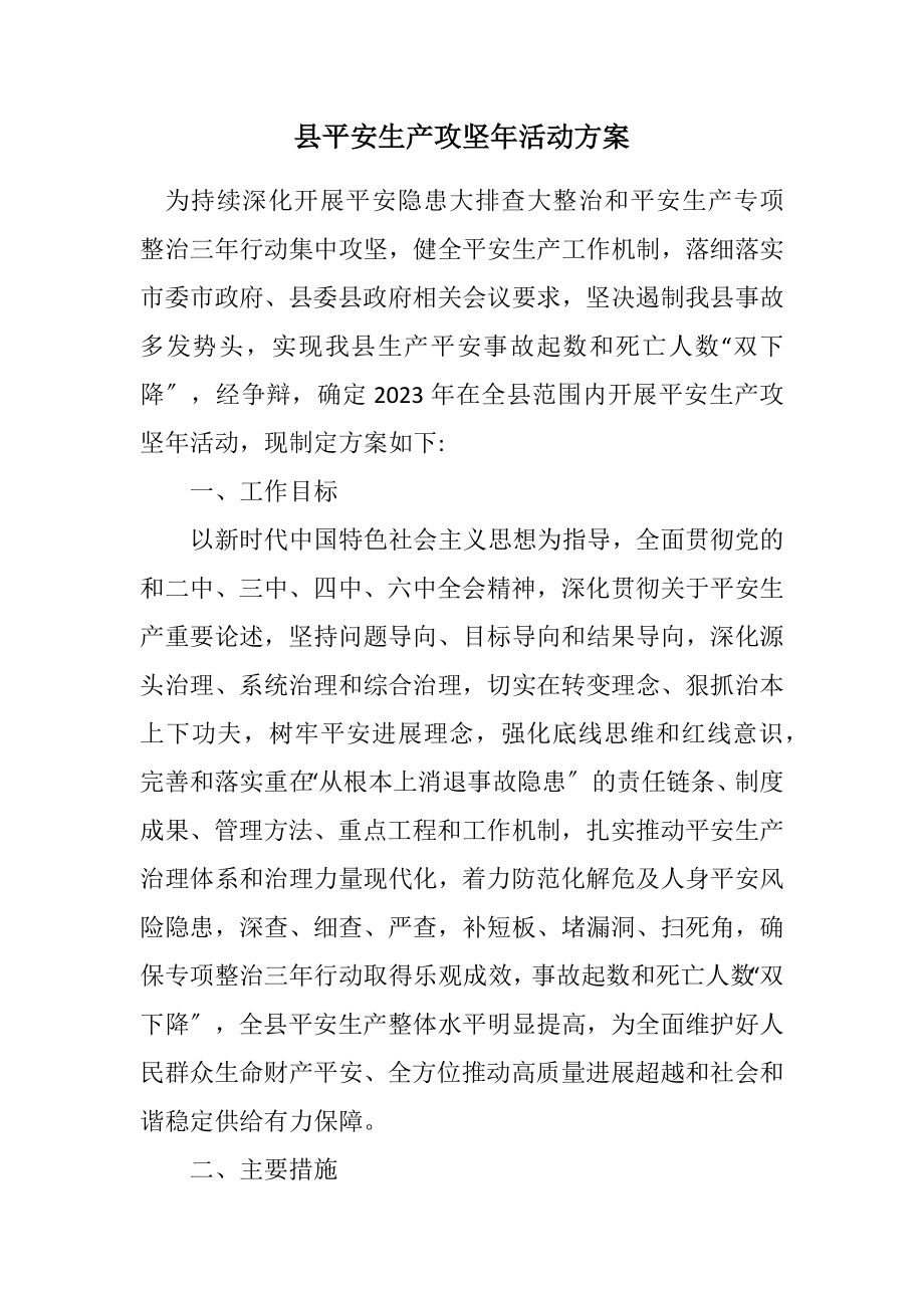 2023年县安全生产攻坚年活动方案.docx_第1页