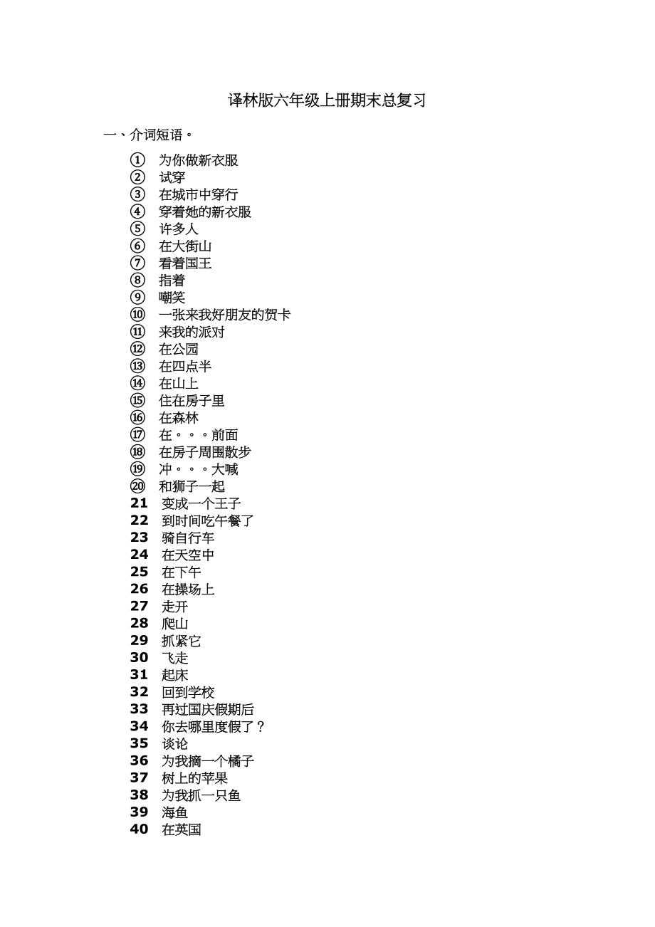 2023年译林版六年级上册期末总复习介词短语.docx_第1页