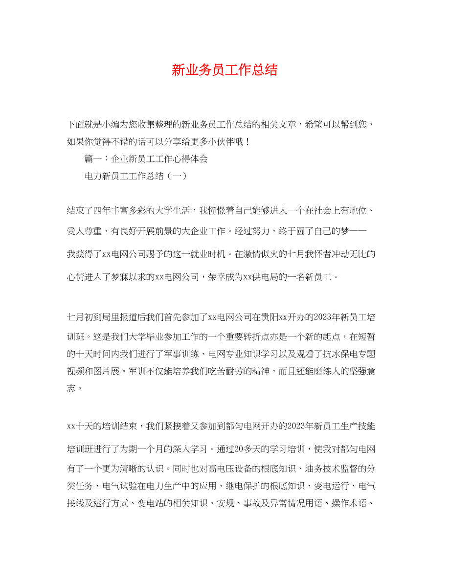 2023年新业务员工作总结.docx_第1页