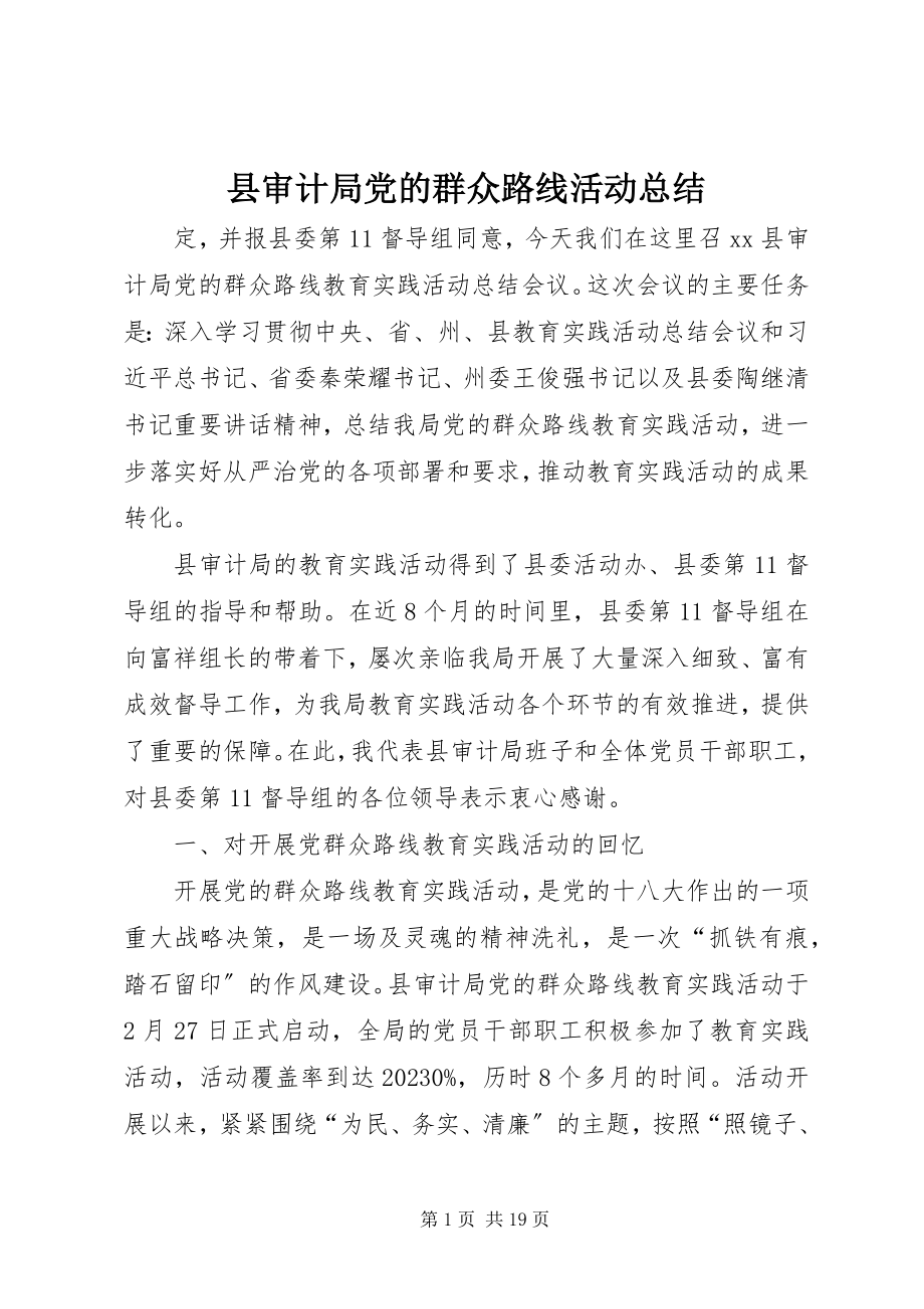 2023年县审计局党的群众路线活动总结.docx_第1页