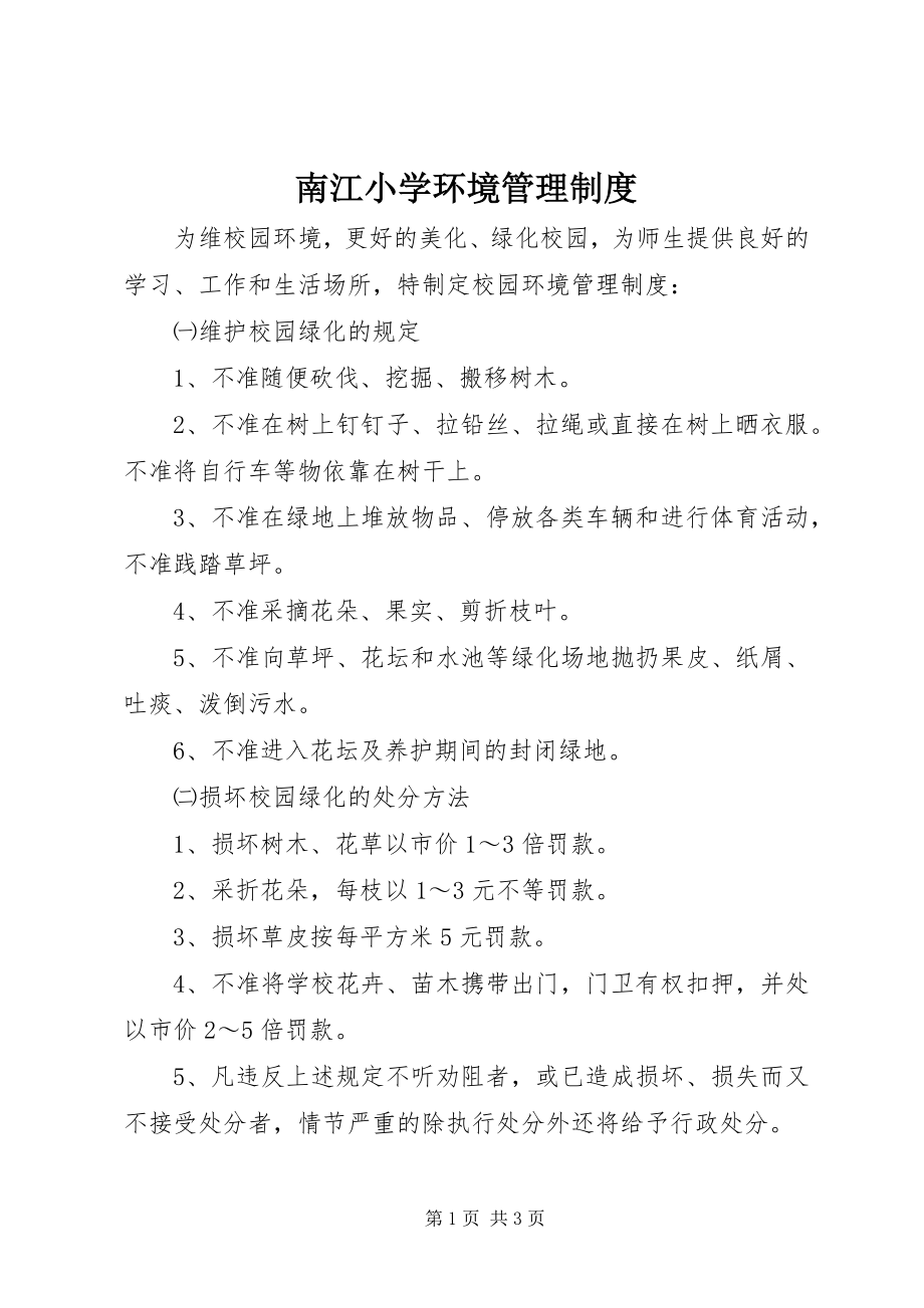 2023年南江小学环境管理制度.docx_第1页