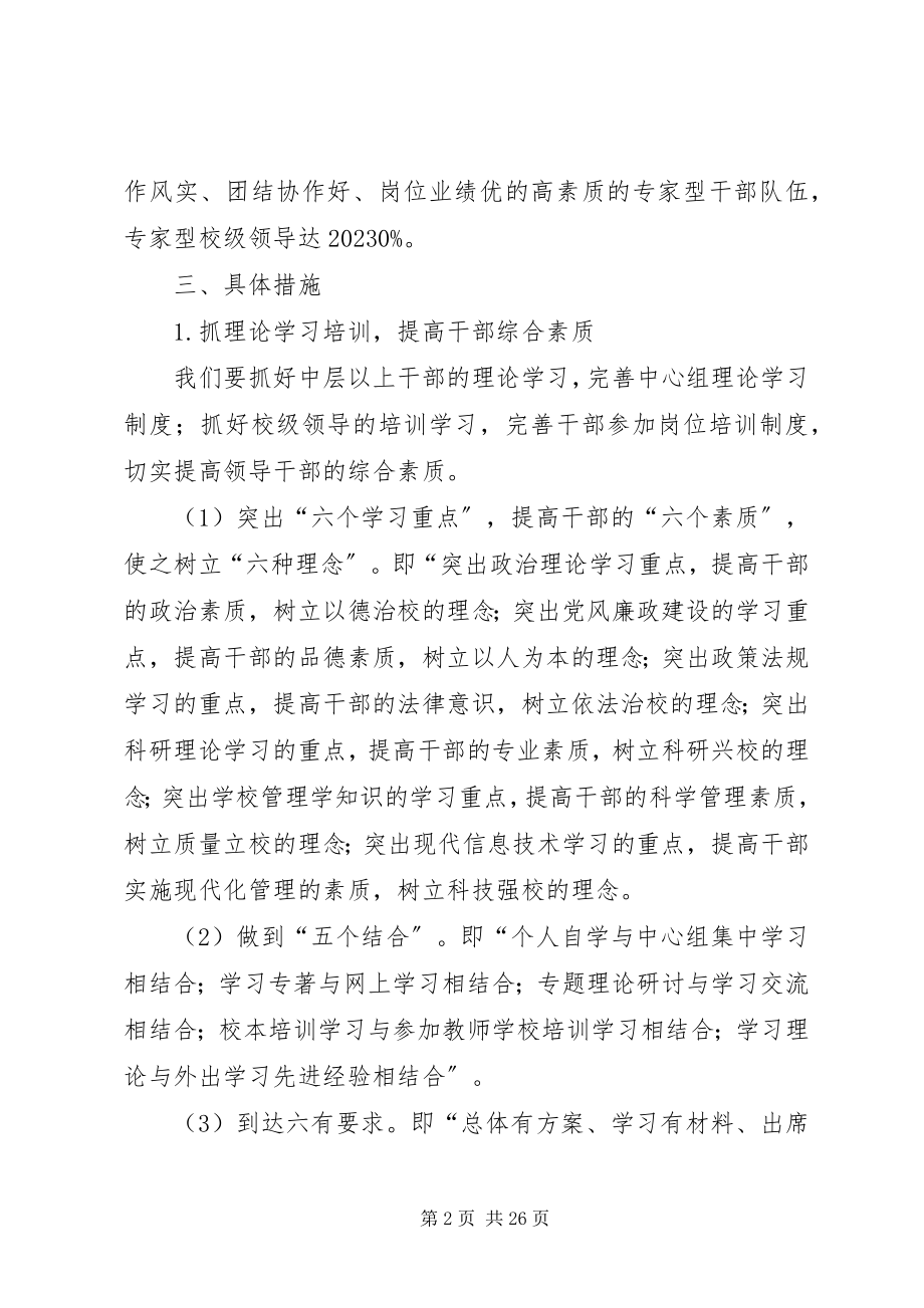 2023年学校加强领导班子建设提高干部队伍素质实施意见.docx_第2页