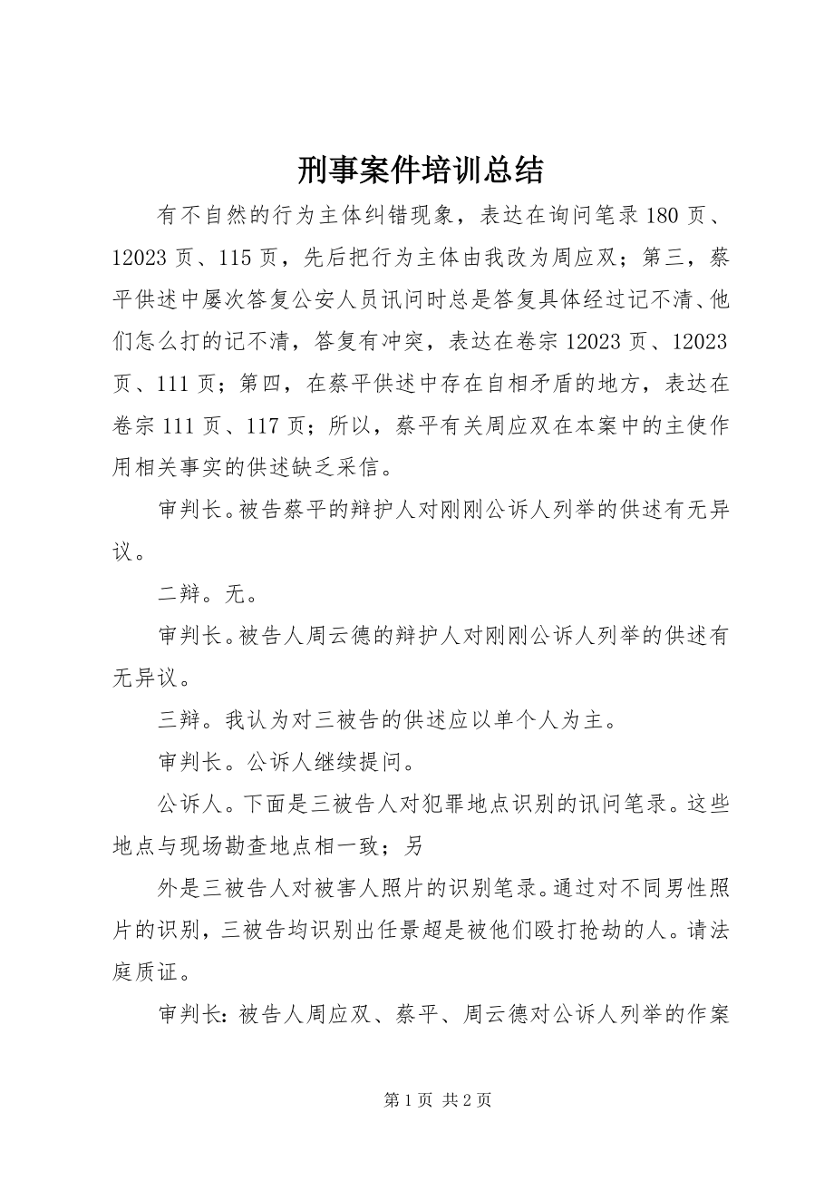 2023年刑事案件培训总结.docx_第1页