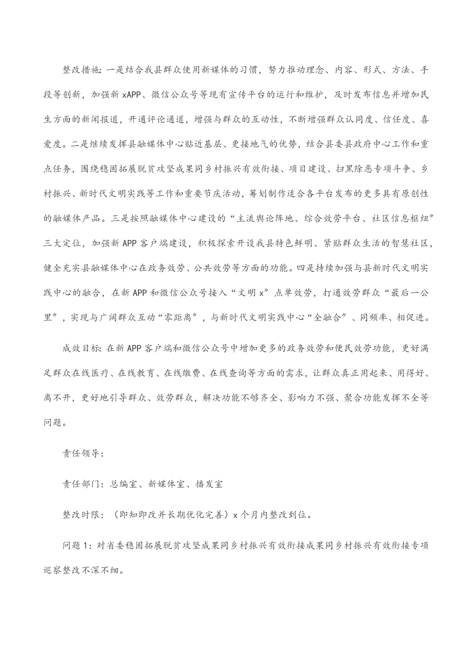 县融媒体中心党组关于县委巡察反馈意见的整改落实方案.docx_第3页