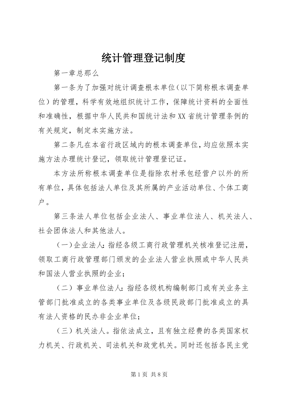 2023年统计管理登记制度.docx_第1页