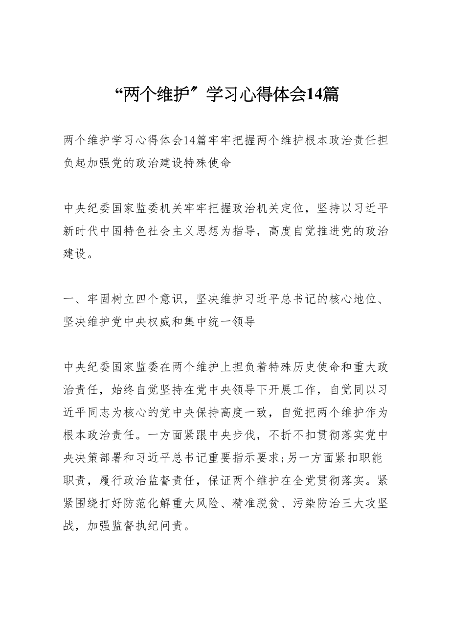 2023年两个维护学习心得体会14篇.doc_第1页