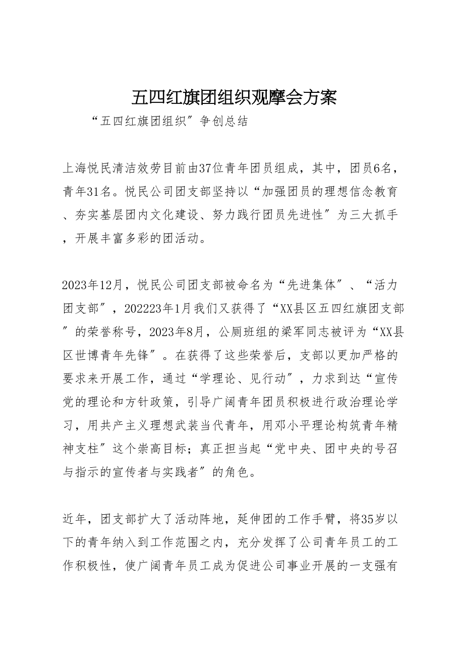 2023年五四红旗团组织观摩会方案 4.doc_第1页