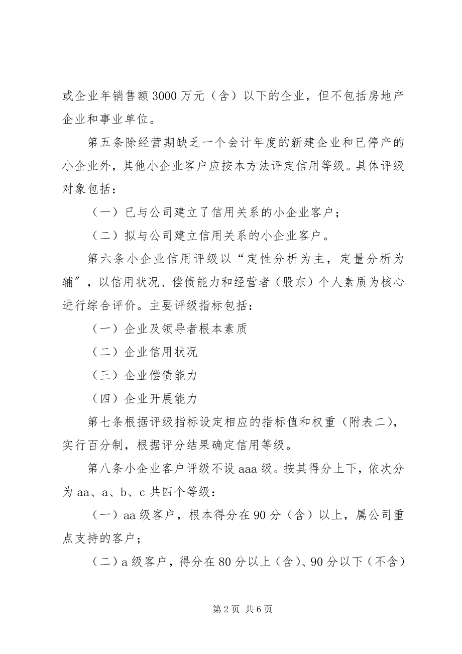 2023年XX省农村信用社城镇个人信用等级评暂行办法.docx_第2页