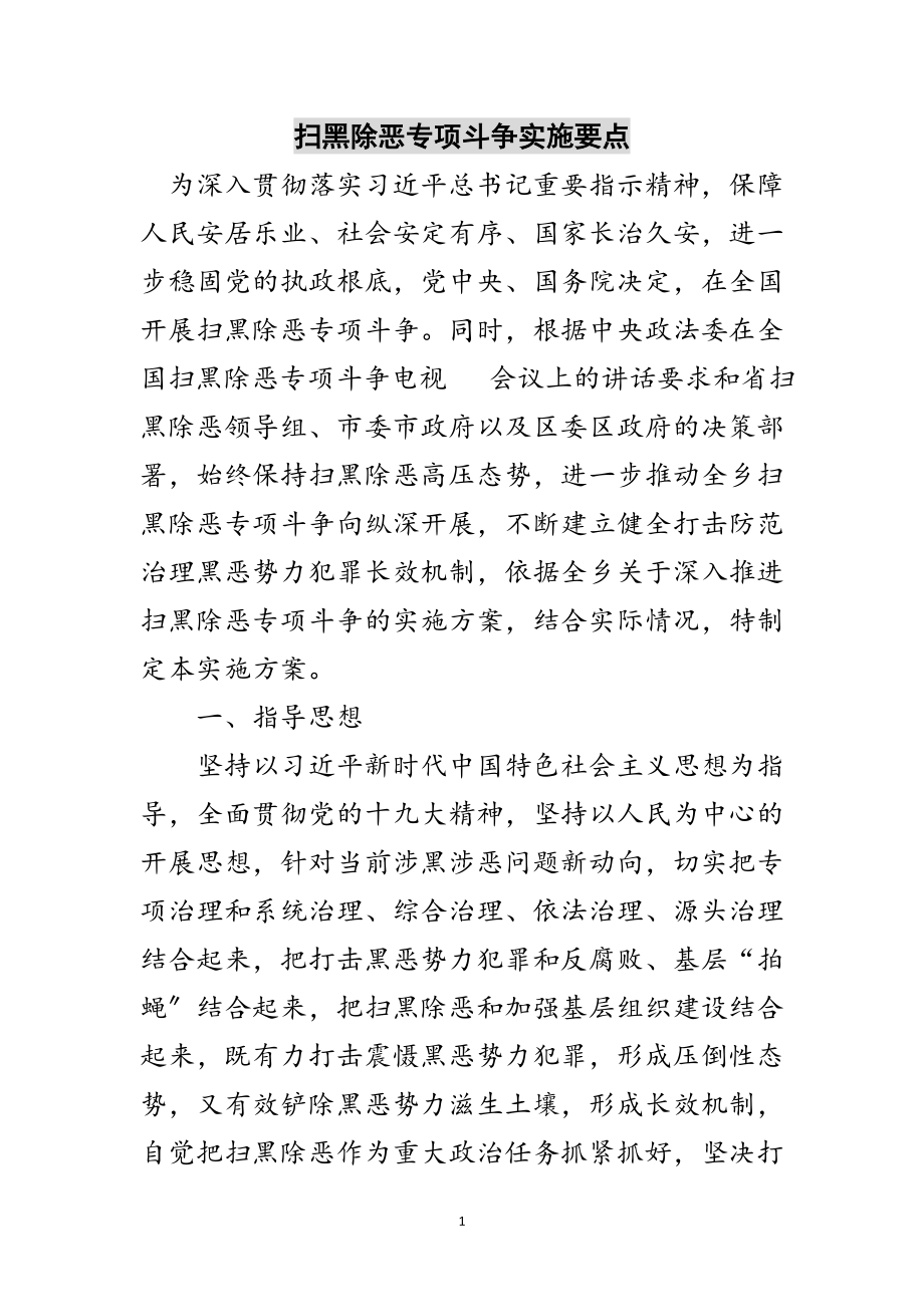 2023年扫黑除恶专项斗争实施要点范文.doc_第1页