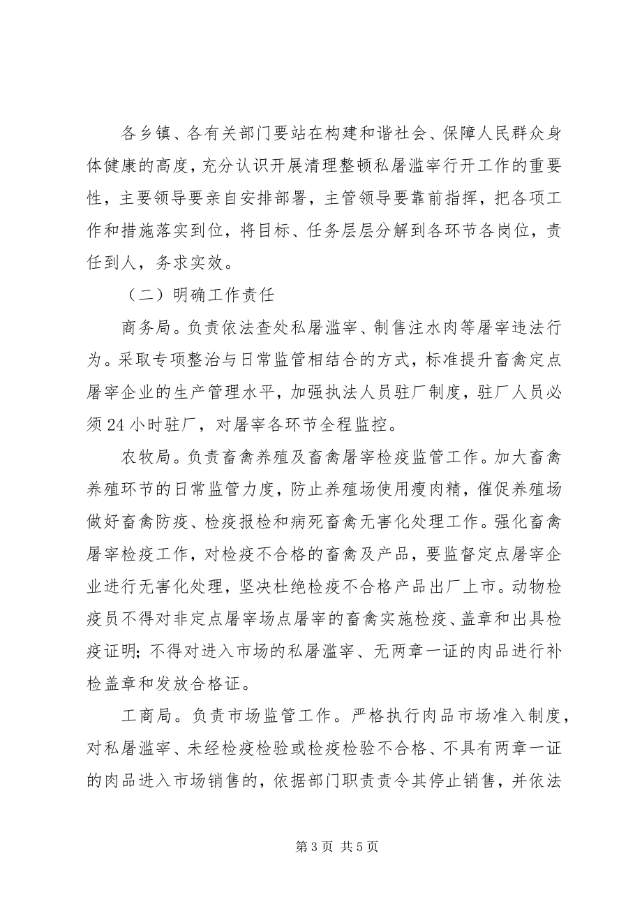 2023年清理整顿私屠滥宰专项行动实施方案.docx_第3页