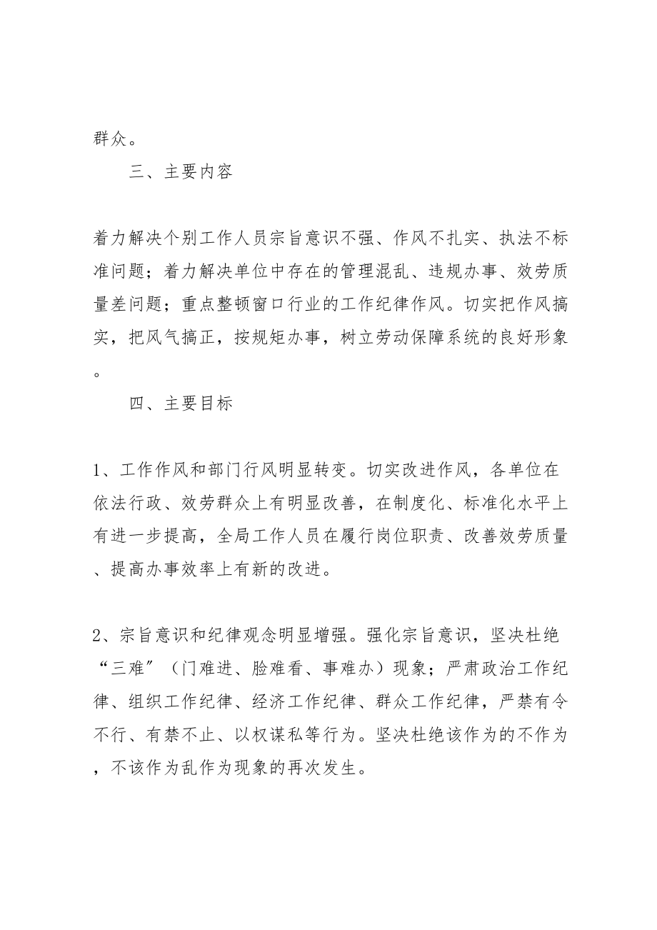 2023年县劳动保障局工作纪律作风集中整顿活动方案.doc_第2页