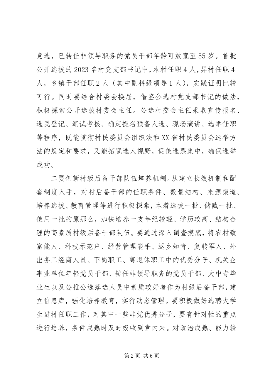 2023年解放思想大胆探索积极创新村干部选拔管理机制.docx_第2页