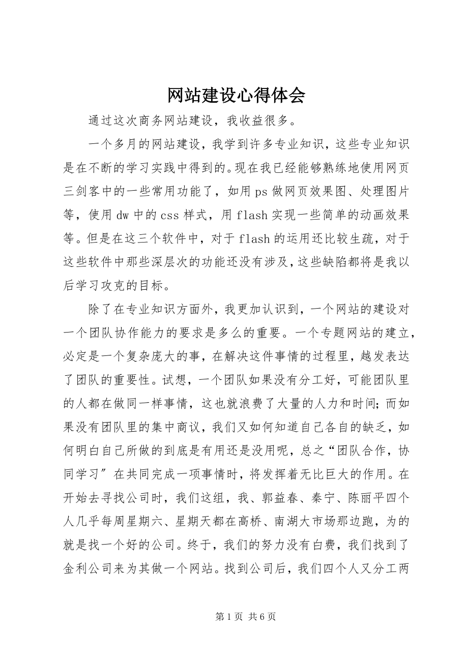 2023年网站建设心得体会.docx_第1页